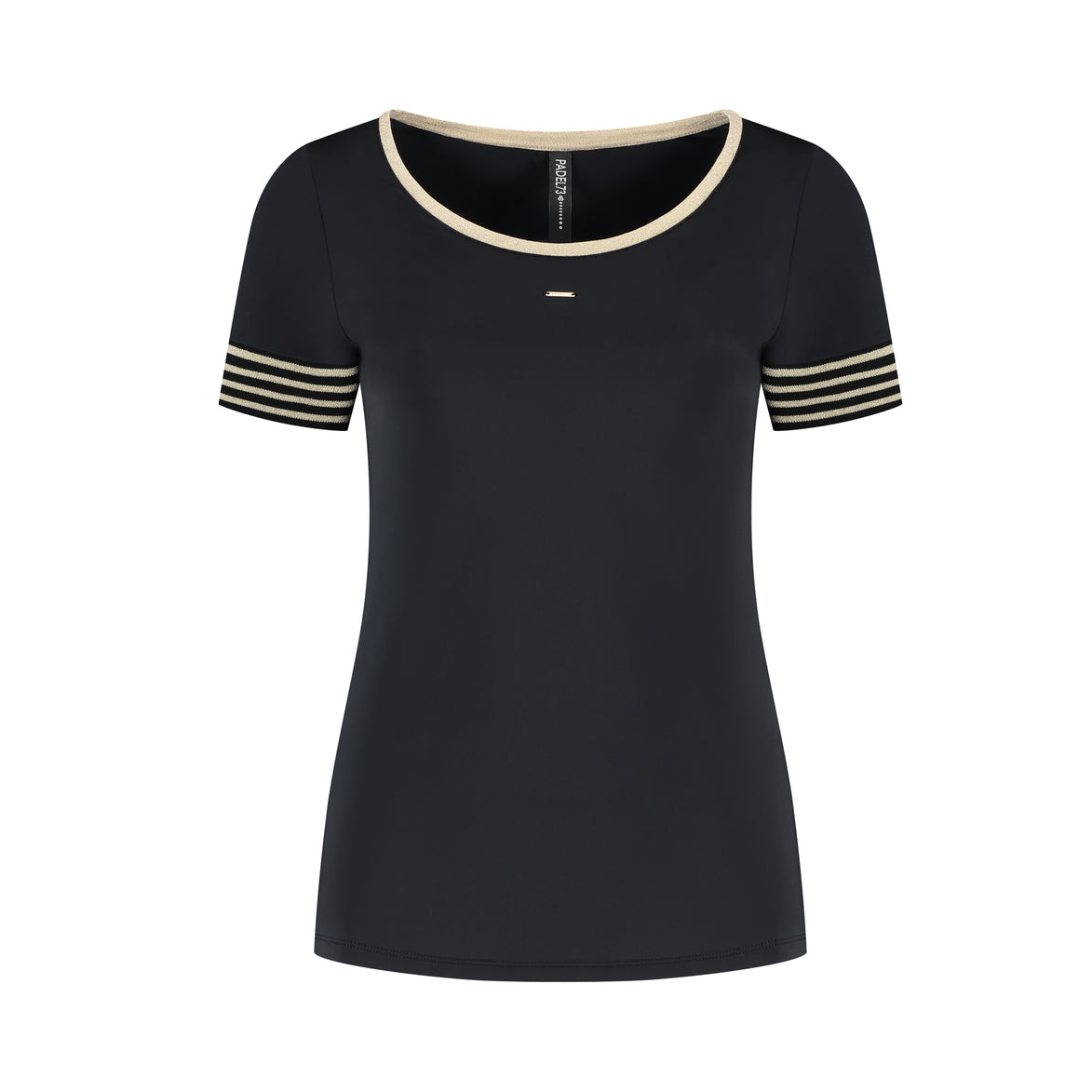 Golden Trims Round Neck - Black